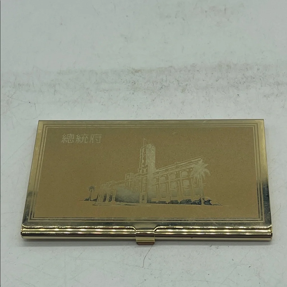 Gold Card Business Holder with Engraved Design